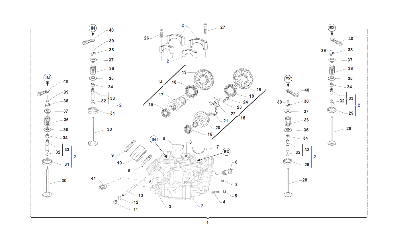 4T 250 FI MX 2012/2013 - MOTOR - CABEZA DEL MOTOR